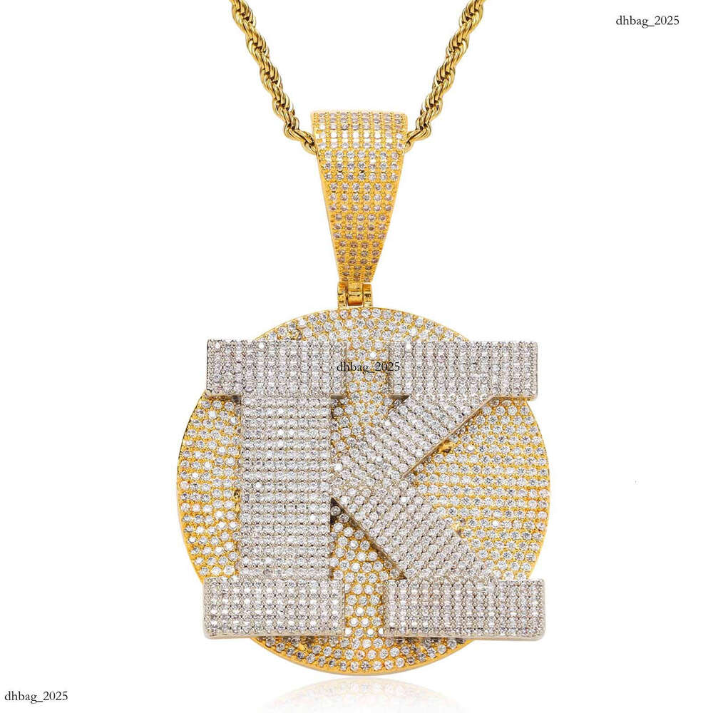 Necklace Disc Pendant Hip Hop Men Personality DIY Letter Combination Open Version Sterling Silver Inlaid Moissanite chain Jewelry