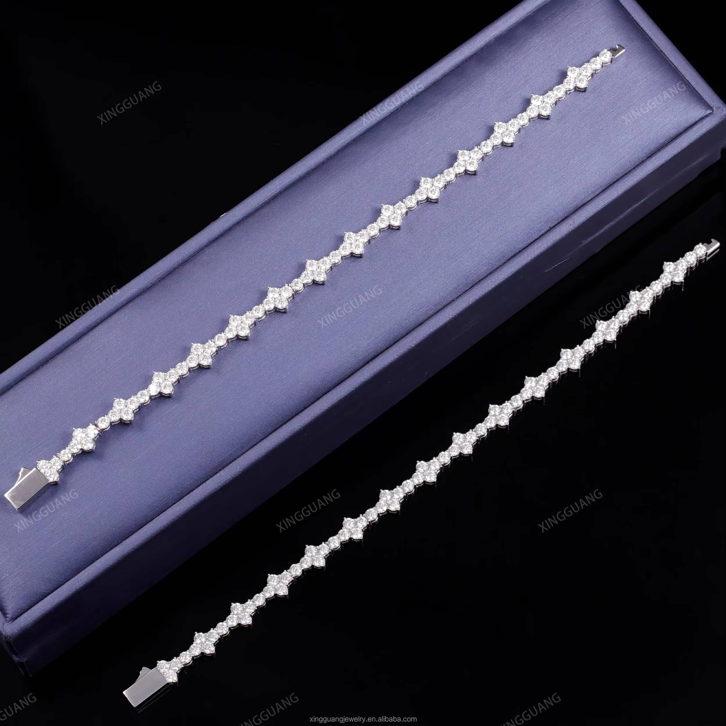 2025Hip Hop Jewelry Cross Design VVS Moissanite Bracelet 925 Sterling Silver Men Women Bracelet Iced Out Diamond Tennis Bracelet