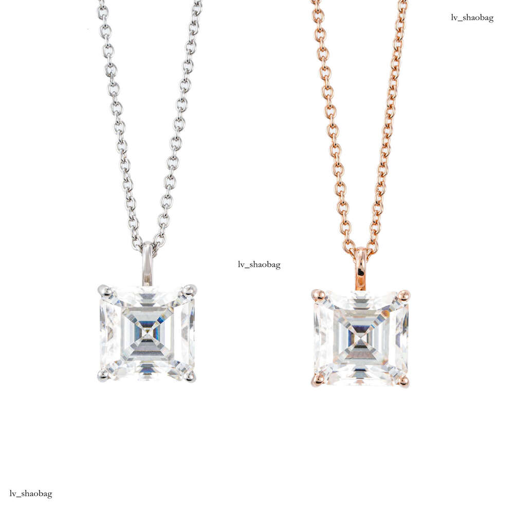 Daily Wear Fashion Simple Square Sier 4.5 ct Moissanite Collarbone Chain Niche Elegant Women's Necklace