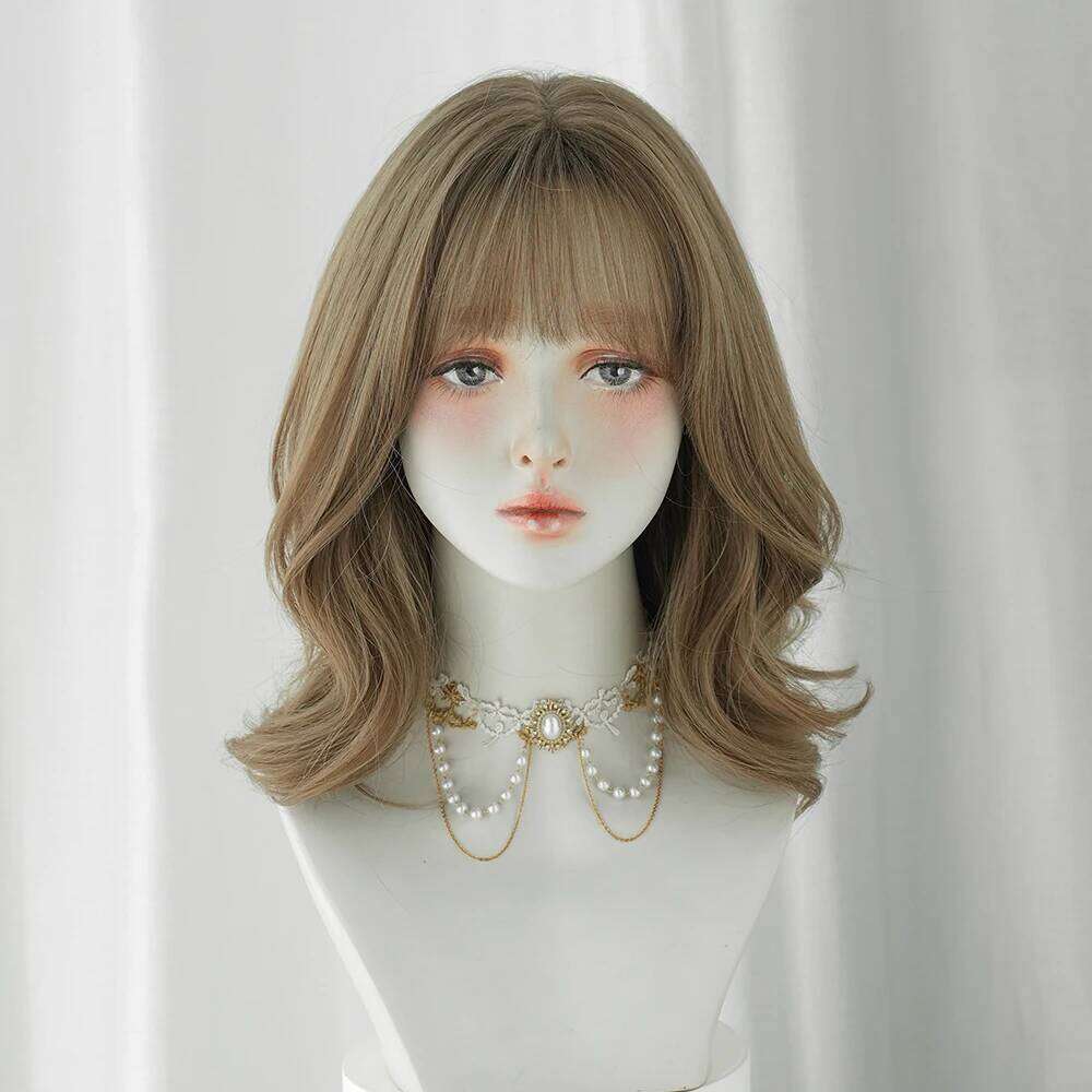 PARK YUN Short curly Women With Brown Wig Cospaly Daily Party Synthetic Wigs Heat Resistant Fiber Natural Fake Hair
