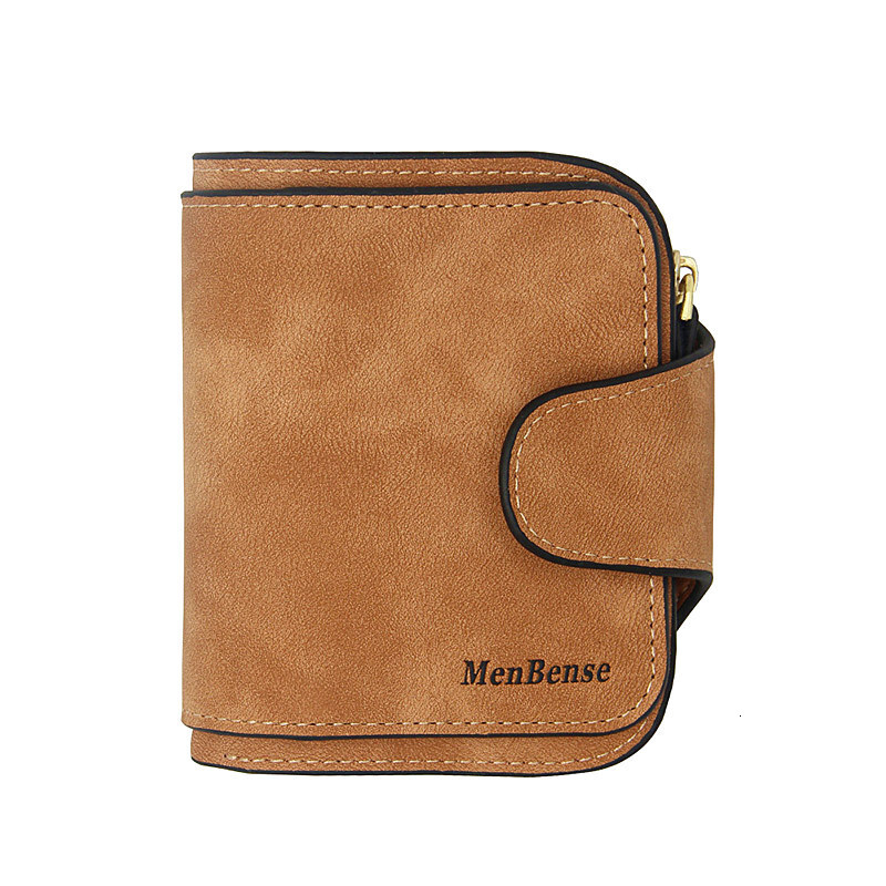 Menbense New Women's Luxury Bag Wallet Retro Suede Leather Short Wallet For Women Multiple Card Slots Coin Purse With Buckle Wallet