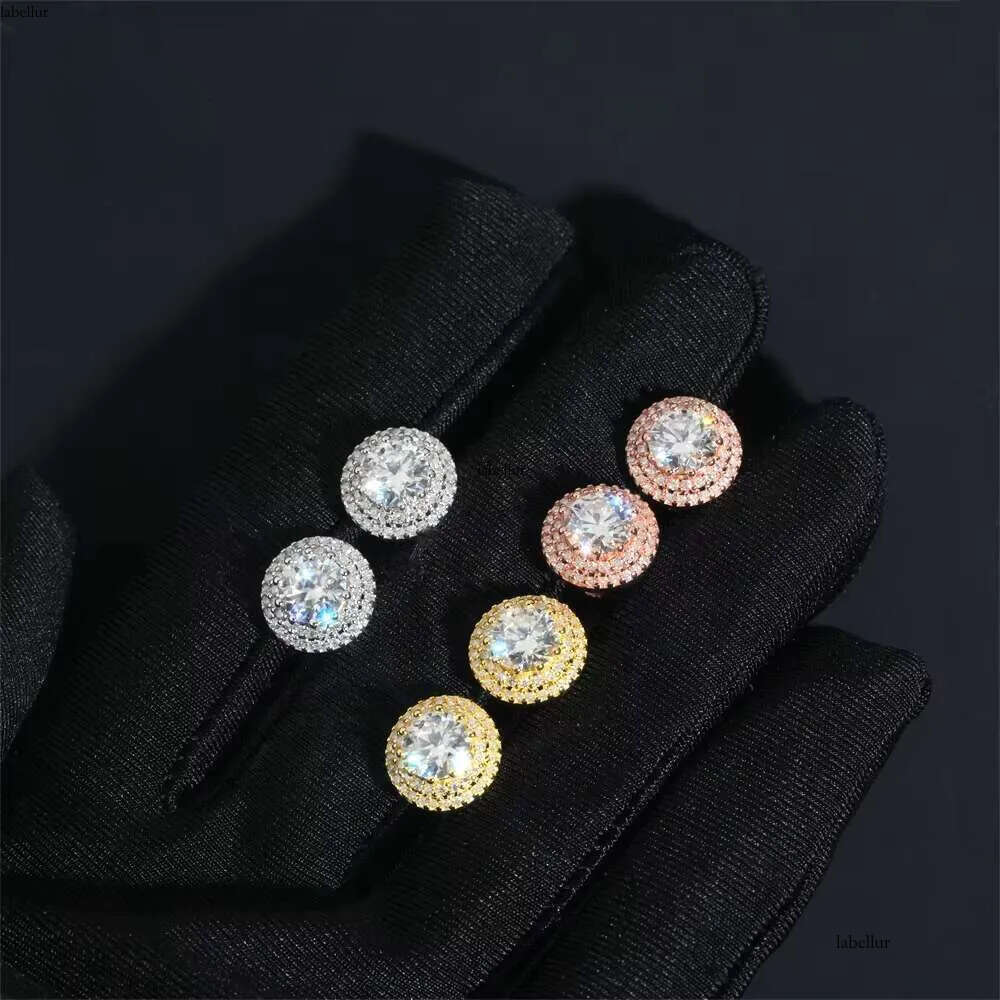 Hip Hop Jewelry Iced Out Screw Back Sterling Sier Stud VVS Moissanite Dia Earrings