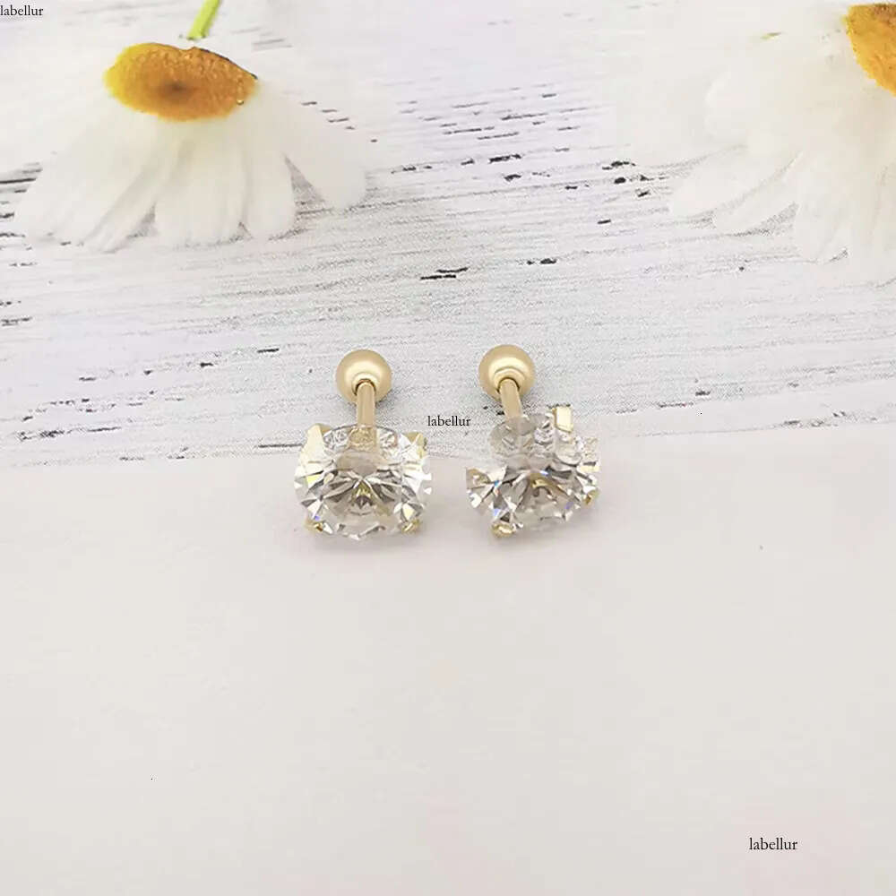 Fashion Earing Handmade Jewelry D/VVS Moissanite Pure 14k Soild AU585 Gold Solid Earring Studs