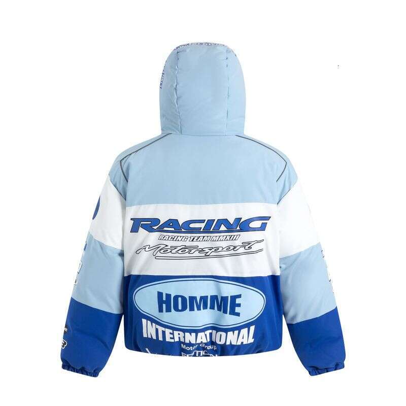 Men's Clothing Club American Motorcycle Racing Suit Autumn And Winter 2023 New Quilted Thickened Hooded Jacket Cotton Coat