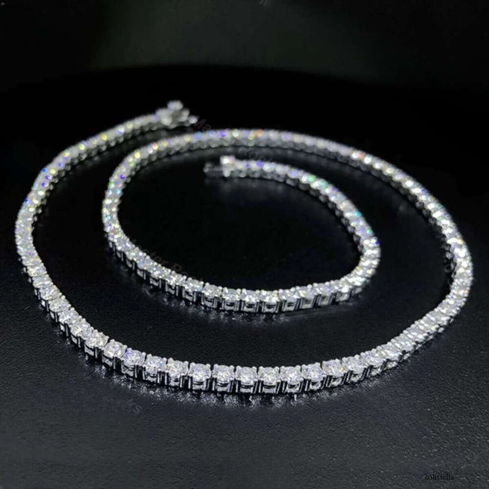 Pass Dia Tester 4mm Sterling Sier Necklace Men Moissanite Tennis Chain