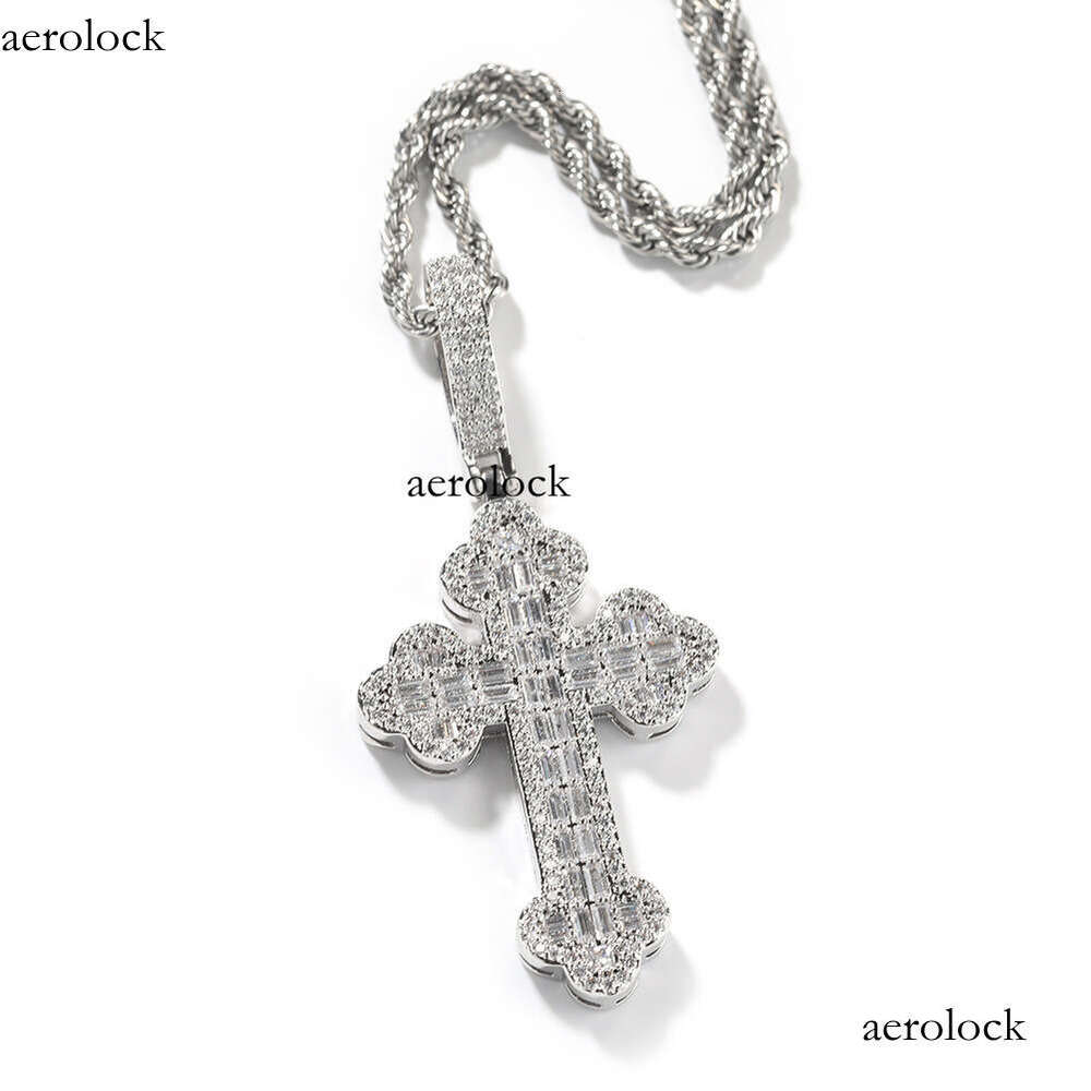 New Large Cloud Cross Pendant Hip Hop Rap Rhinestone Personalized Versatile Trendy Men's Necklace