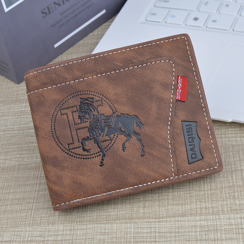 Men's Wallet Retro Short Zipper Wallet Luxury Bag High-end Stitching Embossed New Multi-functional Designer Bag Card Holder Men's Leather Wa