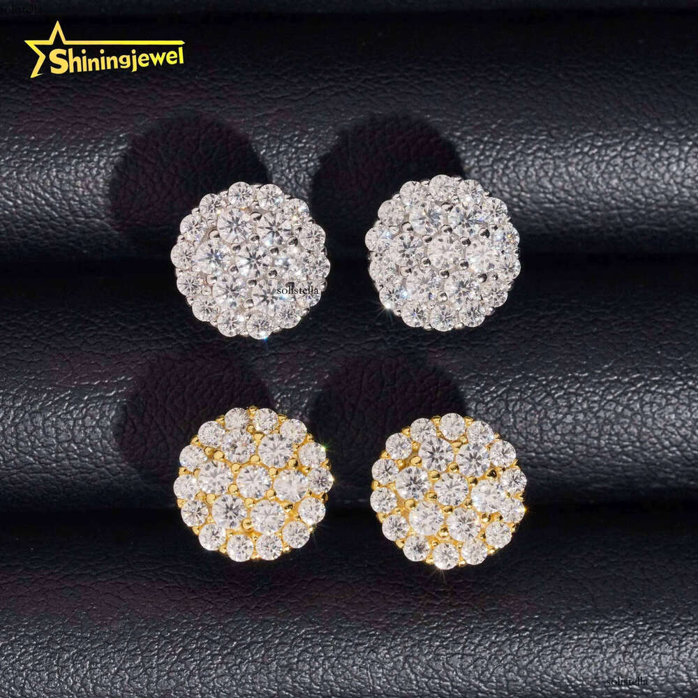 High Grade Fine Jewelry Pass Tester Sterling Sier Fashion Iced Out Custom VVS Dia Moissanite Stud Earrings