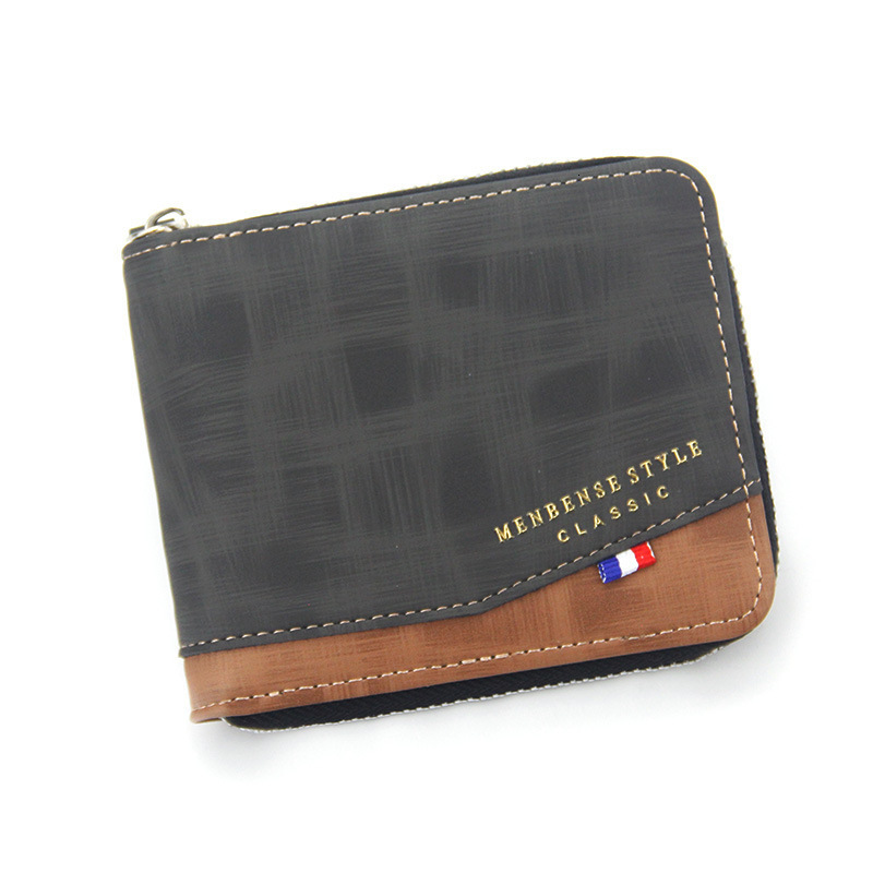 Menbense New Men's Short Wallet Fashion Business Men's Zipper Wallet Coin Luxury Bag Purse Men's Wallet Money Clip