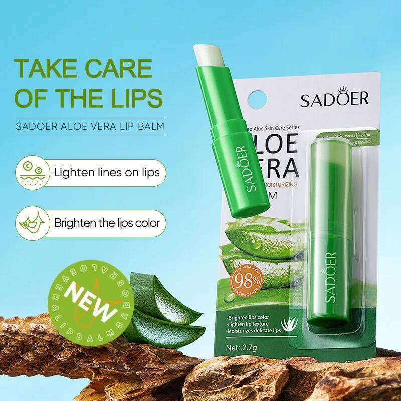 SADOER Vitamin C Aloe Coconut Lip Balm Moisturizing Anti Cracking Hydrating Repair Nourishing Lipstick Lips Skin Care Products Free shipping