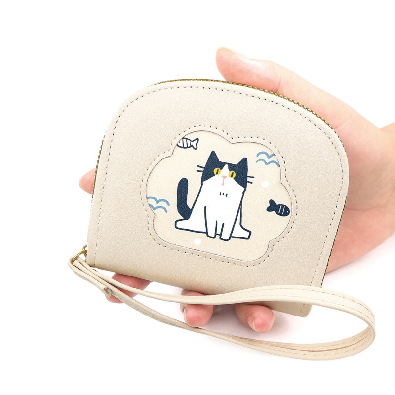 Women's Short Luxury Bag Daily Fresh Little Cat Shell-shaped Zipper Handheld Coin Purse