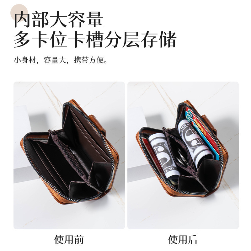 Fashion Multi-card Slot Luxury Bag Wallet Unisex Zipper Card Slot Bag In Stock Foreign Trade Storage