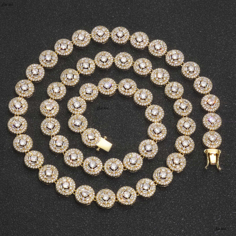 Round Rock Candy Chain Mixed Moissanite chain Hip Hop Jewelry Personality Trendy Men's Necklace