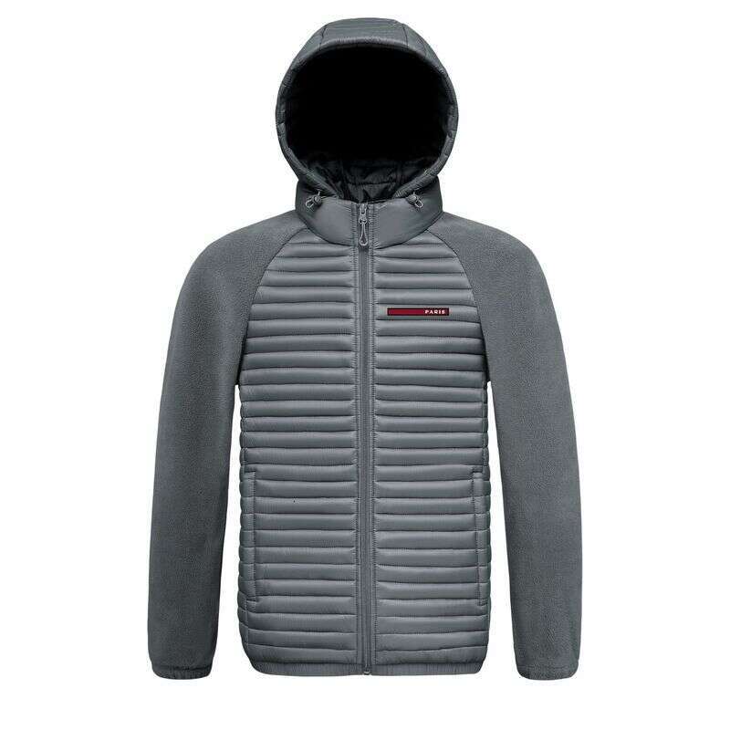 Clothing 25 New Cross Border Winter Men's Long Strip Detachable Hooded Spliced Sleeves Popular Cotton Coat
