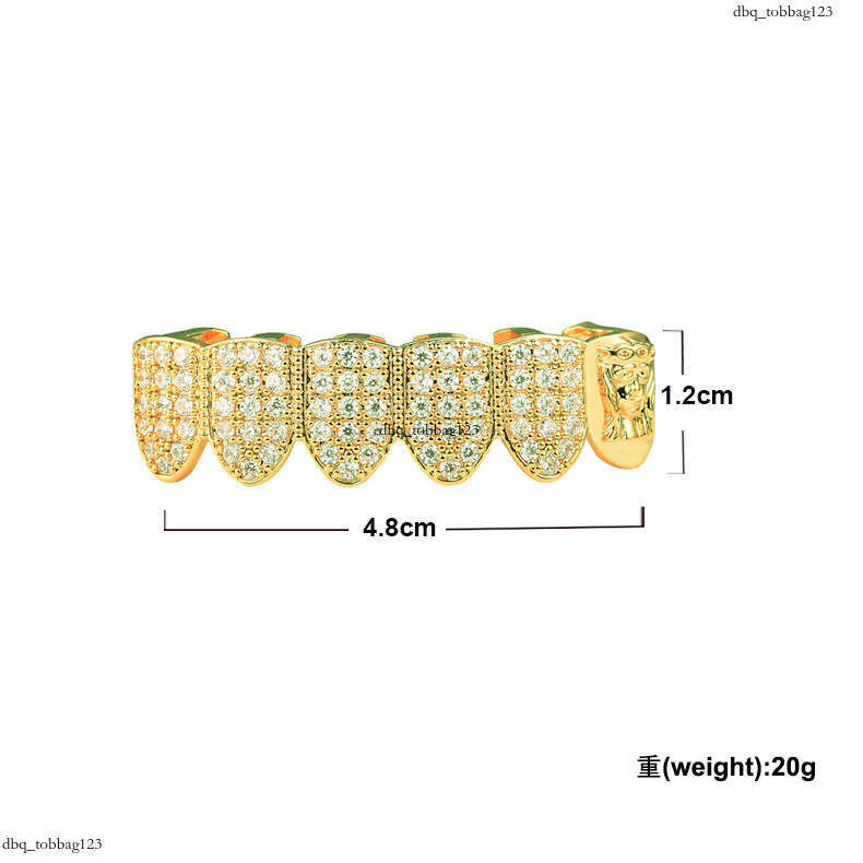Accessories Full Dia Micro Paved Zircon Halloween Makeup Gold Hip Hop Teeth