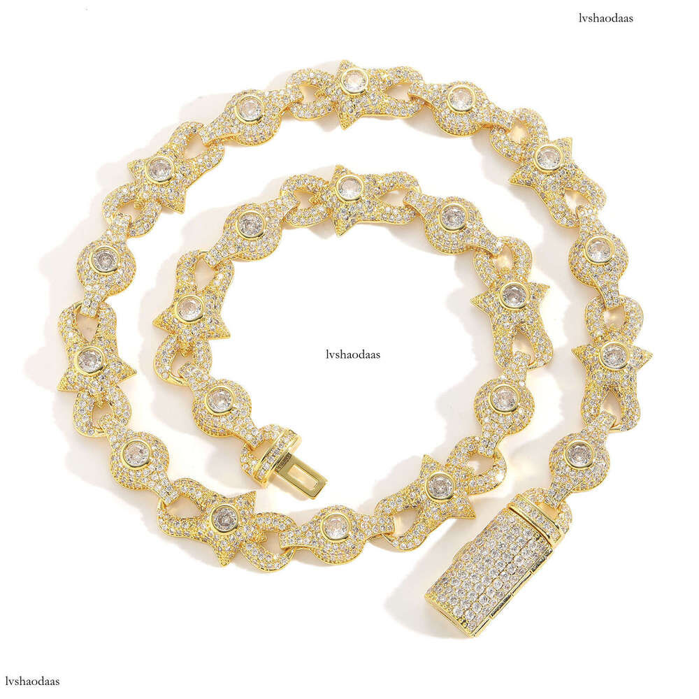 New Necklace 10mm Eye Cuban Chain Micro-Paved Moissanite chain Creative Niche Unisex Hip-Hop Accessories