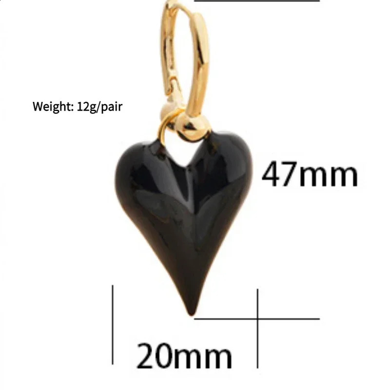Fashion Jewelry Temperament Enamel Heart Dangle Earrings For Girl Women Gifts Pretty n Ear Accessories 250805