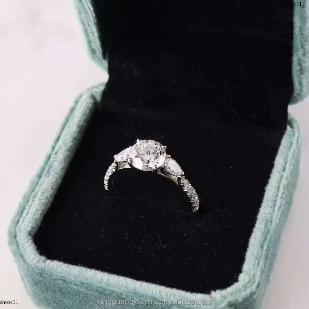 Hot Sale Trilogy Style 1.0CT GRA Moissanite Round Custom 14K White Gold Engagement Wedding Dia Ring Women Men