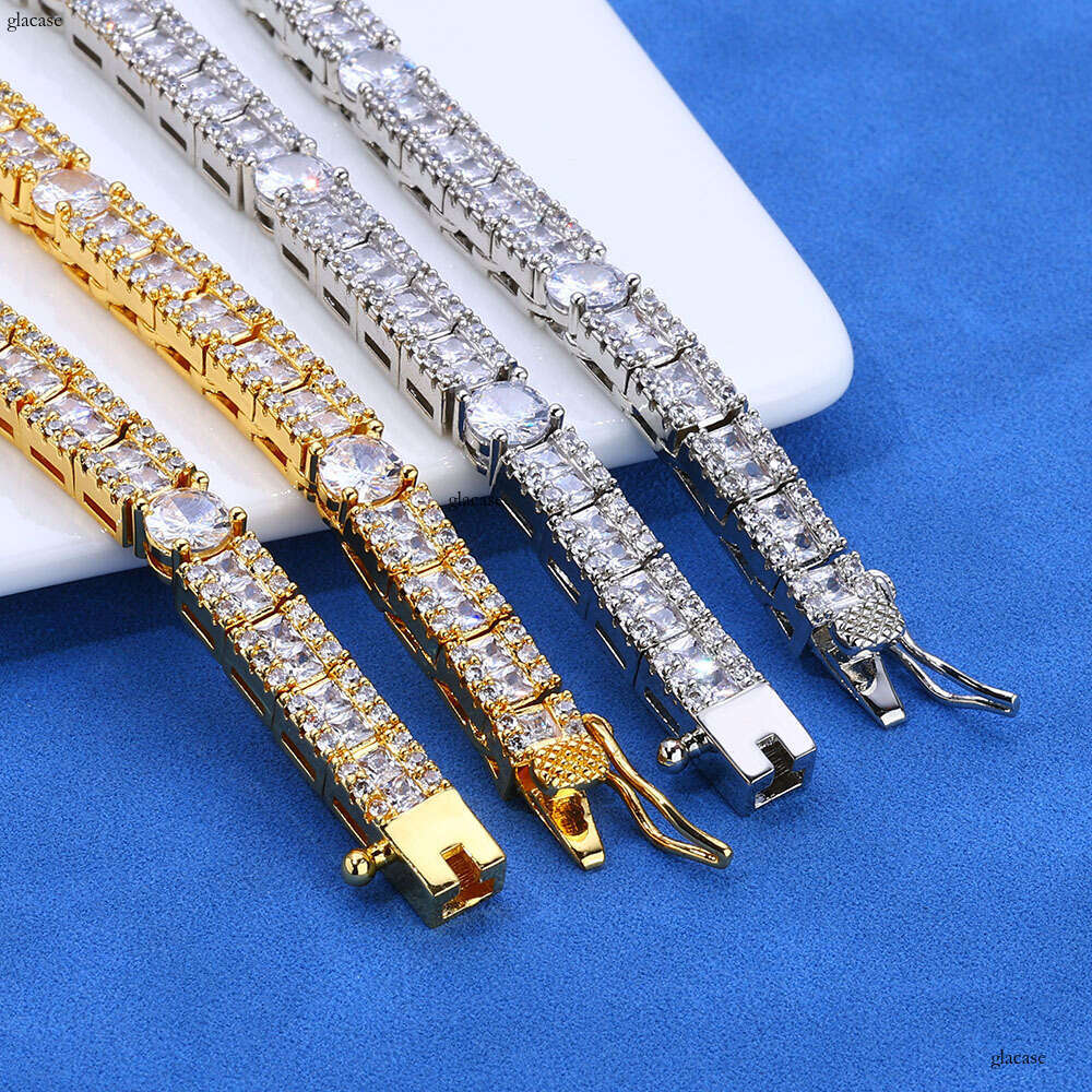 6mm Mixed Hip Hop Jewelry Men's Necklace Square Round Moissanite chain Tennis Chain