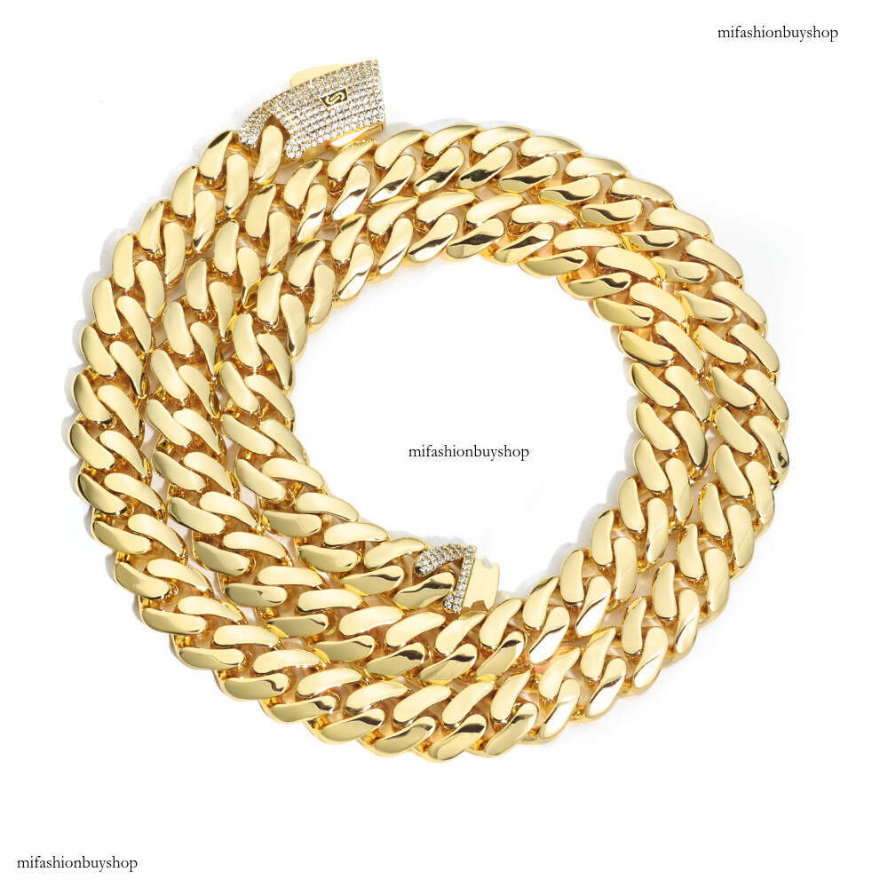 Hip Hop 14K Gold Glossy Cuban Trendy Accessories Men's Necklace