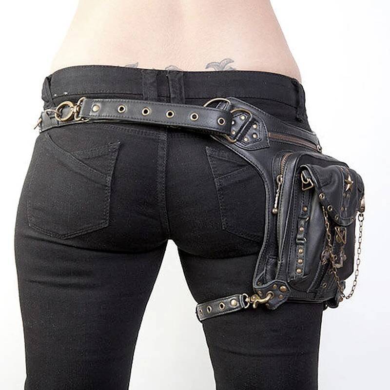 Steampunk Waist Leg Women Men Victorian Style Holster Bag Motorcycle Thigh Hip Belt Packs Messenger Shoulder Bags