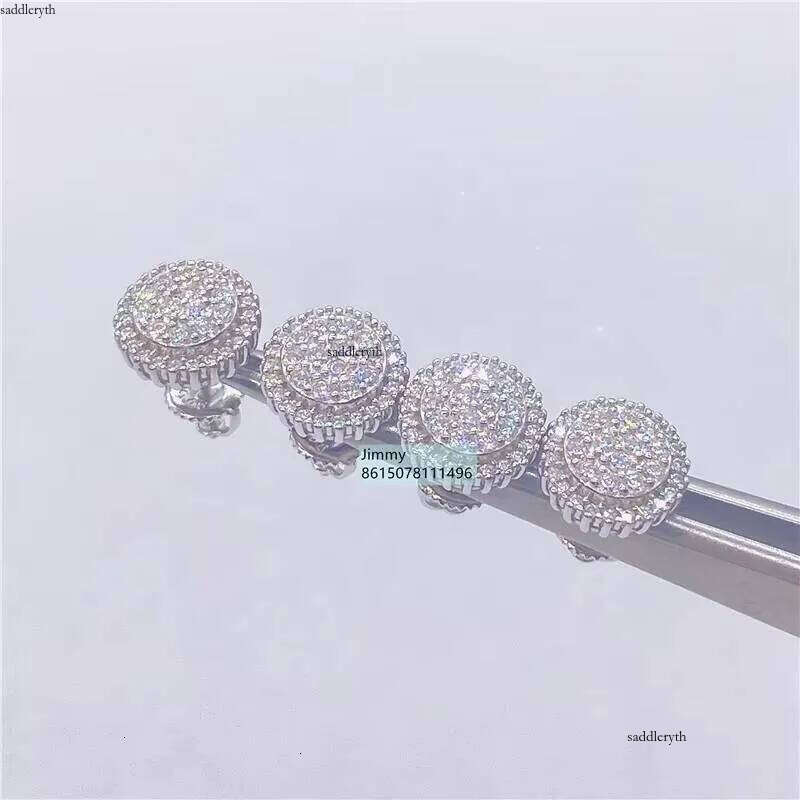 New Trendy Hotsale Iced Out Lowest Price Sterling Sier Jewelry Moissanite VVS Stud Earrings