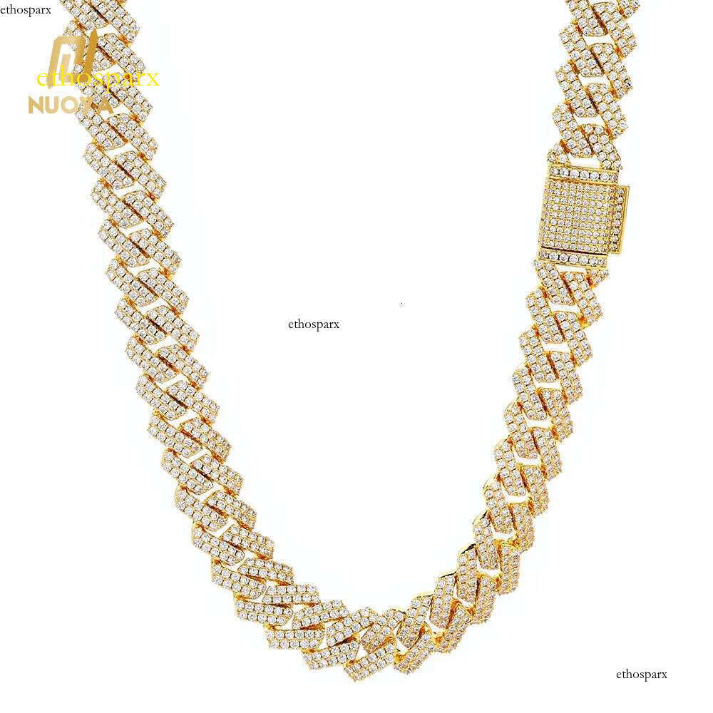 NUOYA Wholesale Gold Plated Iced Out Chain Necklace for Women Hip Hop Jewelry Shiny Zircon Dia Cuban Chains