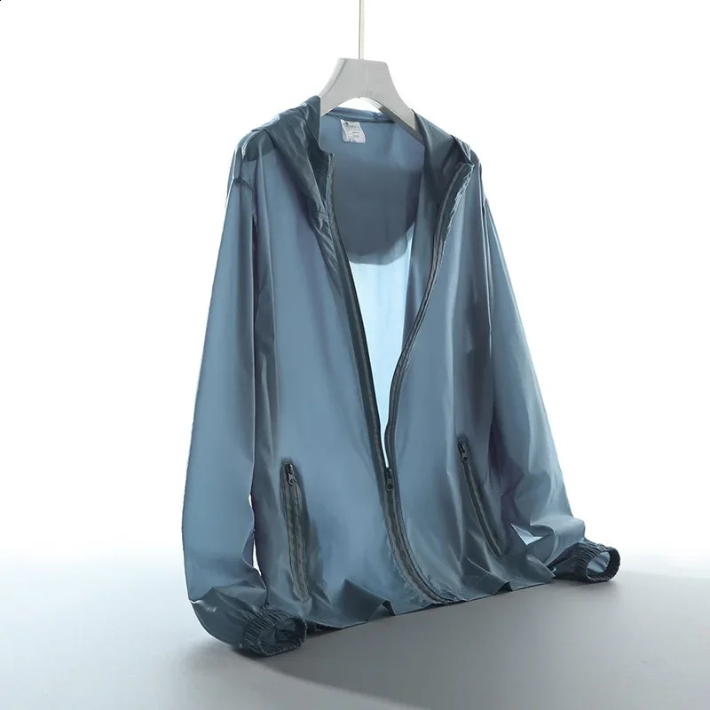 Summer 50 UV Sun Protection Mens Clothing Skin Coats Breathable Cooling Nylon Silk Hooded Windbreaker Men Casual Jackets 8XL 250809