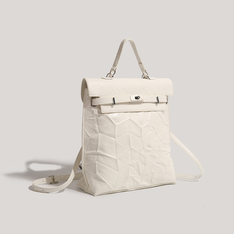 Korean Version High-End Fashion Versatile 2025 New Pleated Travel Backpack ddmymoon