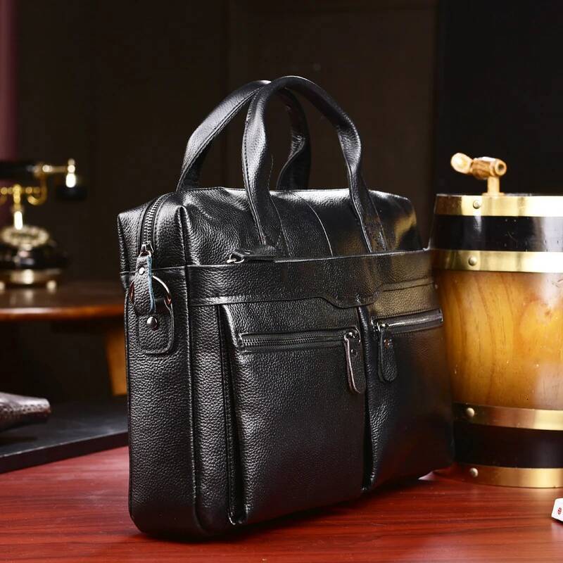 Brand Designer Leather Messenger Briefcase Men's Business IPad Computer Bags 2023 Hot Fashion Male HandBag Tote Bag