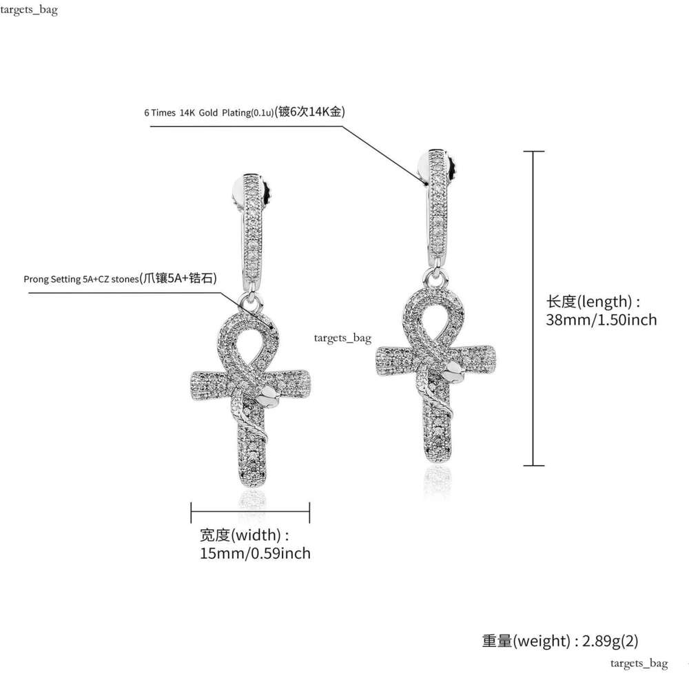 Trendy Non-Pierced Earrings for Men and Women Hip-Hop Studs Personality Simple Snake Inlaid Dia Ear Jewelry