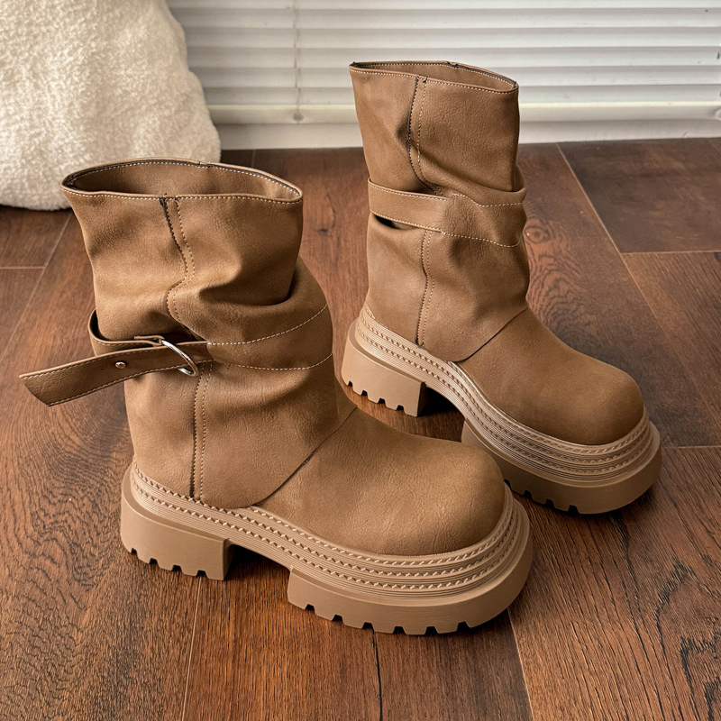hot Free delivery designer woman cotton boots Fashionable and minimalist Martin boot design with a mid length boot that appears slim and tall