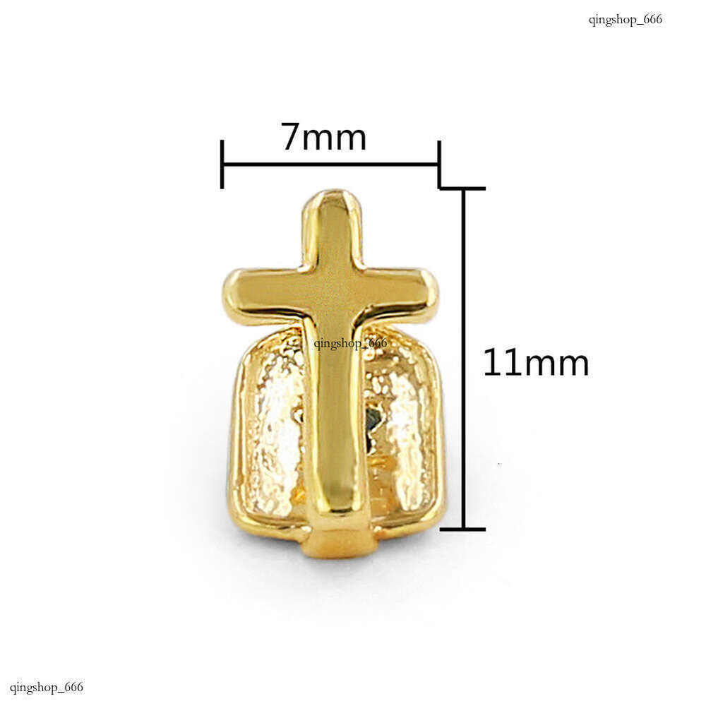 New Single Cross Gold Teeth Grillz Rapper Hip Hop Jewelry