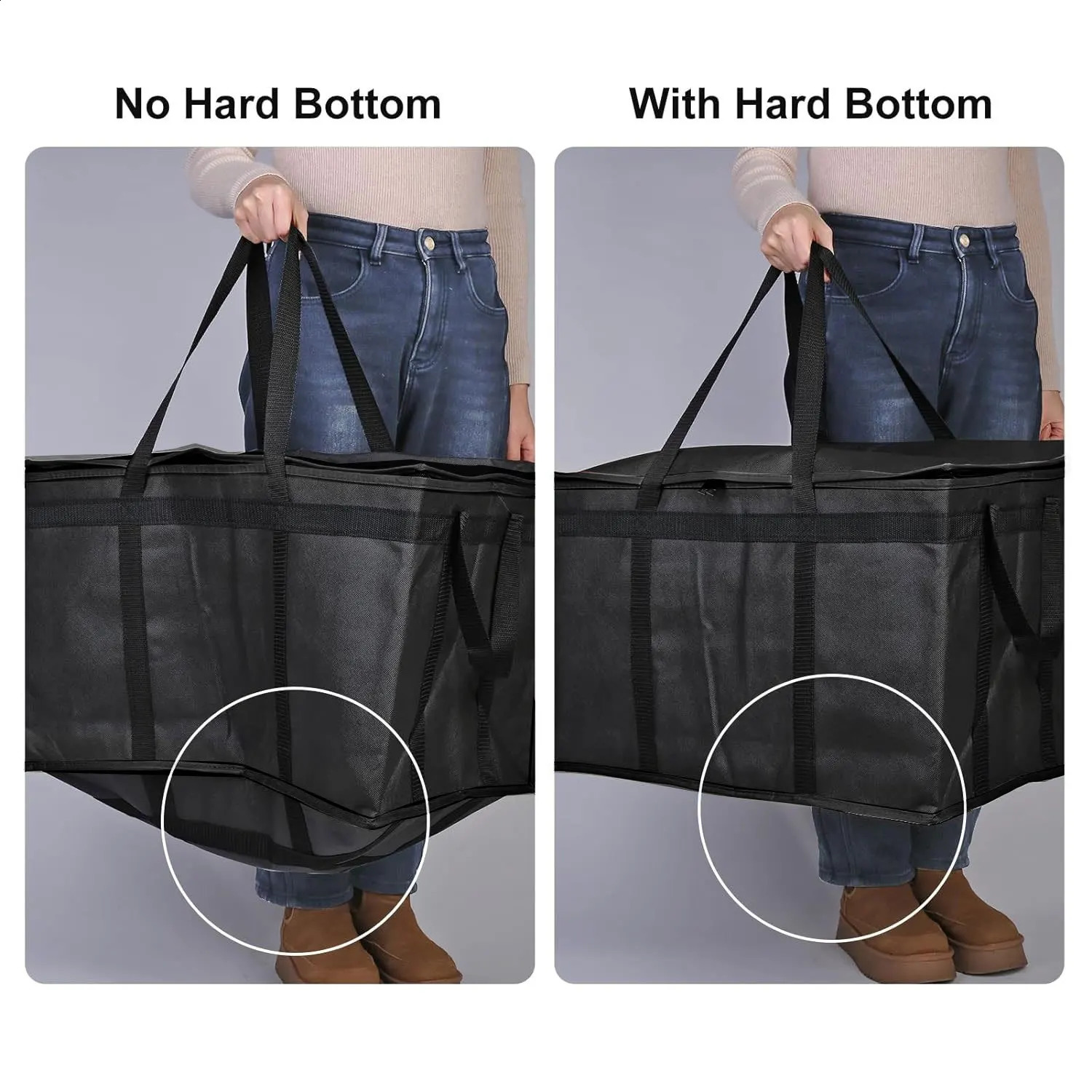1 Set Bag Bottom XXXL Large Capacity Reusable Warming Bag with Removable Hard Bottom 3 Layers Insulated Pizza Delivery Bag 250804