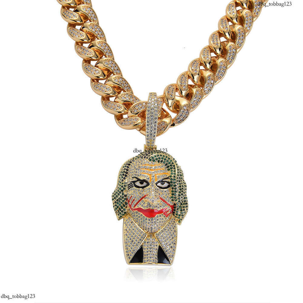 Hip Hop Necklace Batman Suit Joker High-Quality 3A Moissanite chain Hiphop Micro-Paved Pendant