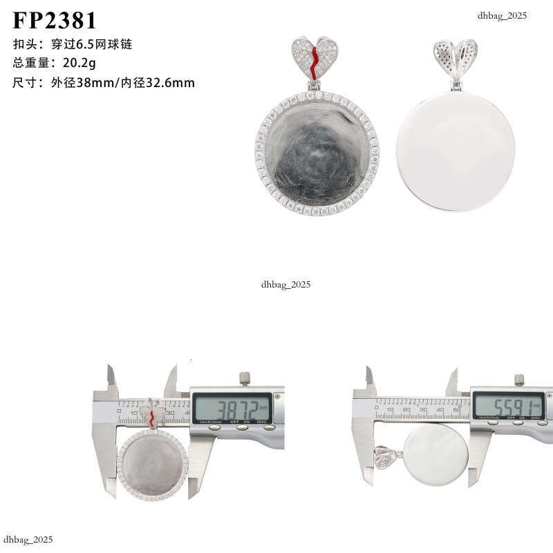 DIY Photo Memory Frame Heart Oil Drop Round Sier Moissanite Men and Women Commemorative Pendant