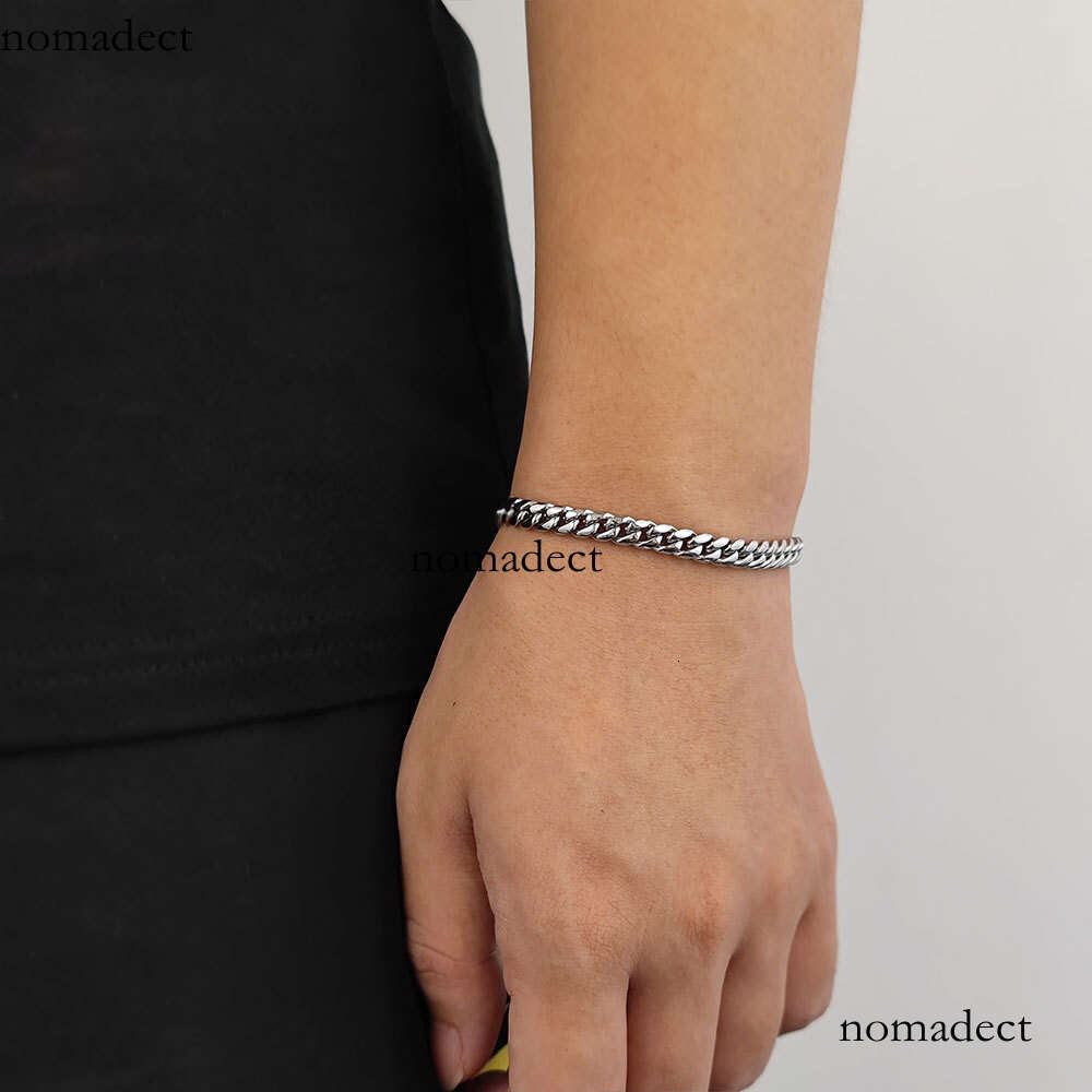 Stainless Jewelry Dragon Head Buckle Encrypted Round Grinding Cuban Hip Hop Titanium Steel Bracelet Men