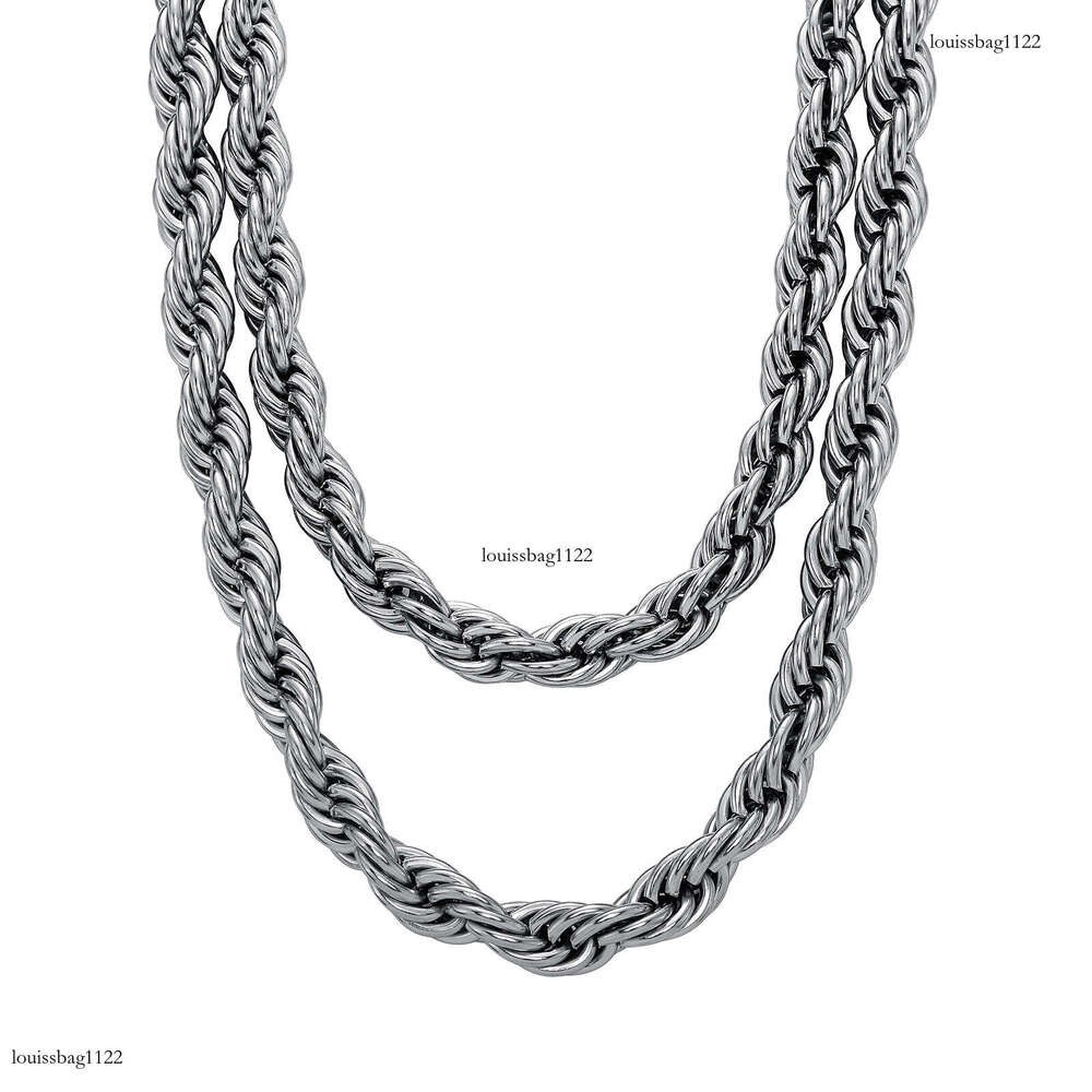 10MM Titanium Steel Twist Men's Hip-Hop Versatile Twisted Rope Vacuum Color-Retaining Gold-Plated Necklace