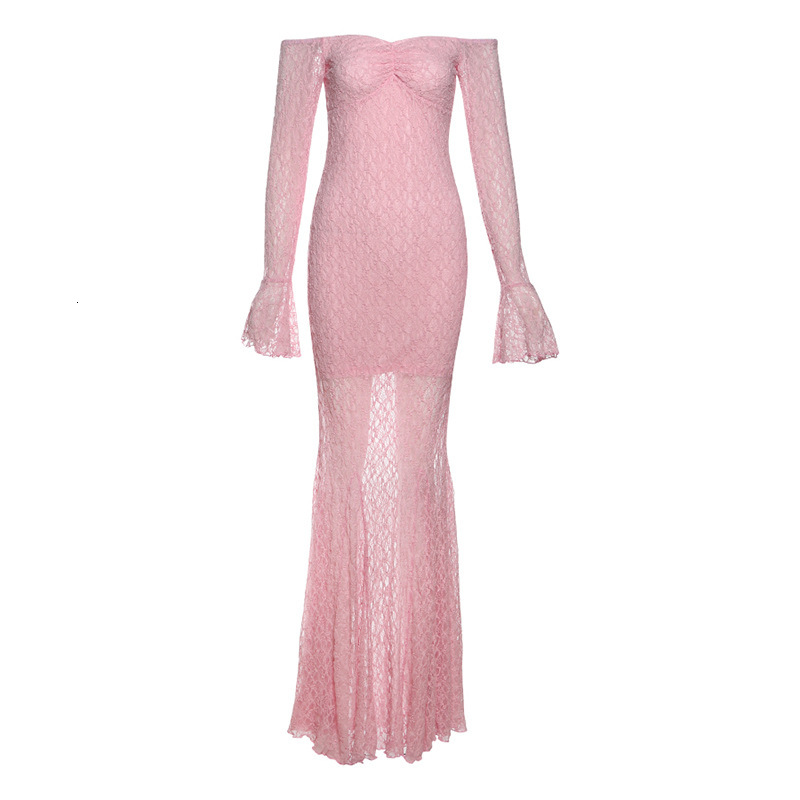 2025 Summer New Womens Fashion Sexy Off-Shoulder Long Dress High Waist Slim Fit Bodycon Dress