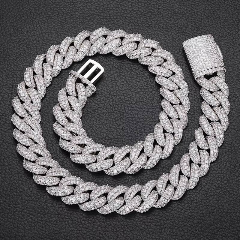 Jewelry Wholesale Hip Hop Men Bling 18mm Gold Plated Brass CZ Zircon Diamond Iced Out Cuban Link Chain for Rapper