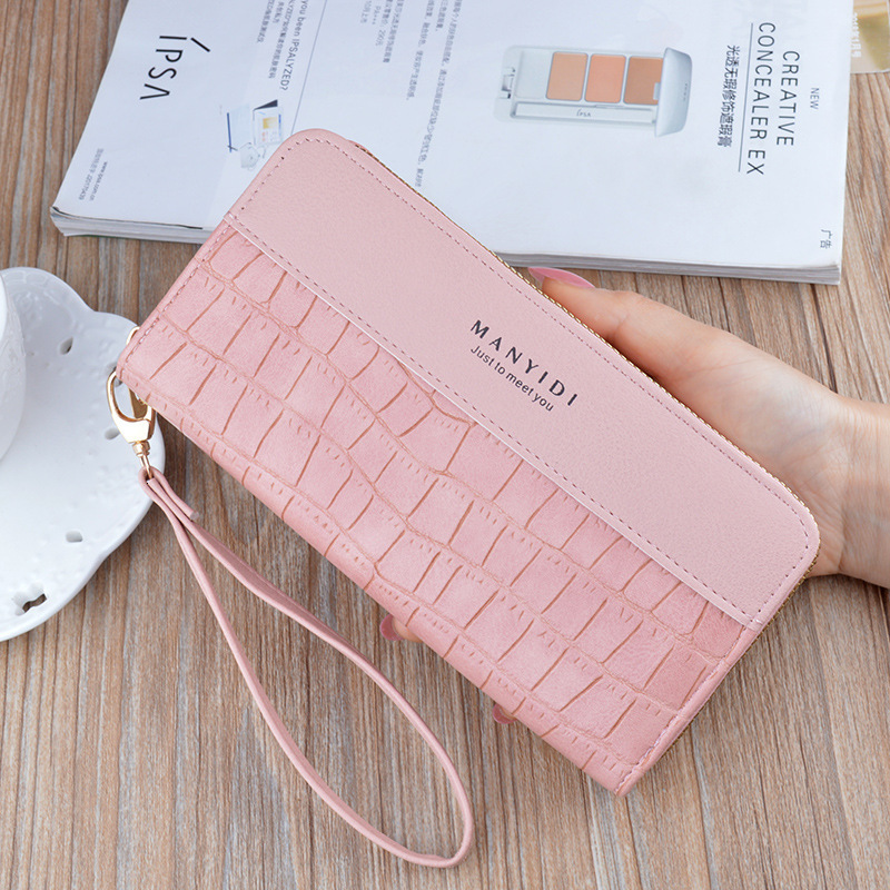 New Style Women's Long Zipper Wallet Fashion Retro Large Capacity Phone Bag Crocodile Luxury Bag Pattern Designer Bag Soft Leather Wallet