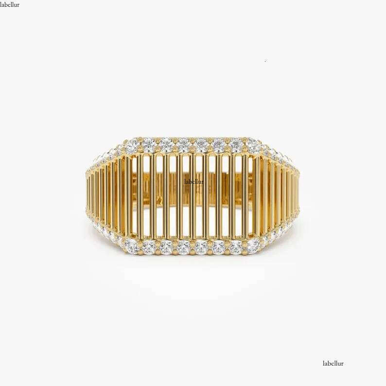 2025 Rulalei French Style Vintage Jewelry Gold Fill Pave White 5A Cubic Zircon CZ Dia Gemstones Link Fence Party Eternity Women Wedding Finger Ring Gi