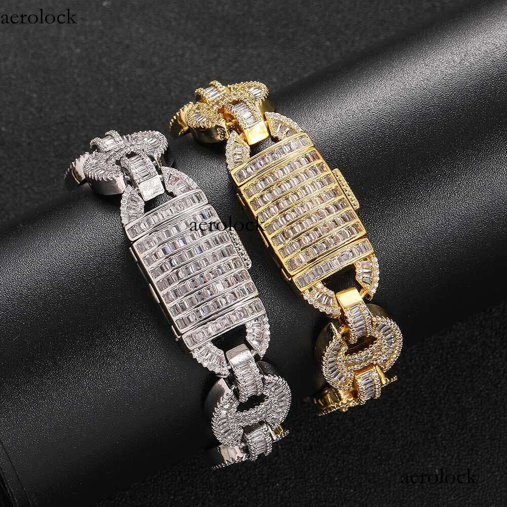 Hip Hop 16mm Flip Buckle Pig Nose Cuban Chain Men's Trendy Brand Mixed T Cubic Moissanite chain Necklace for Men