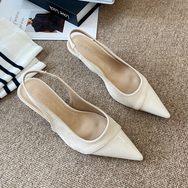 Sharp pointed high heels 2025 designer's new French style single shoes