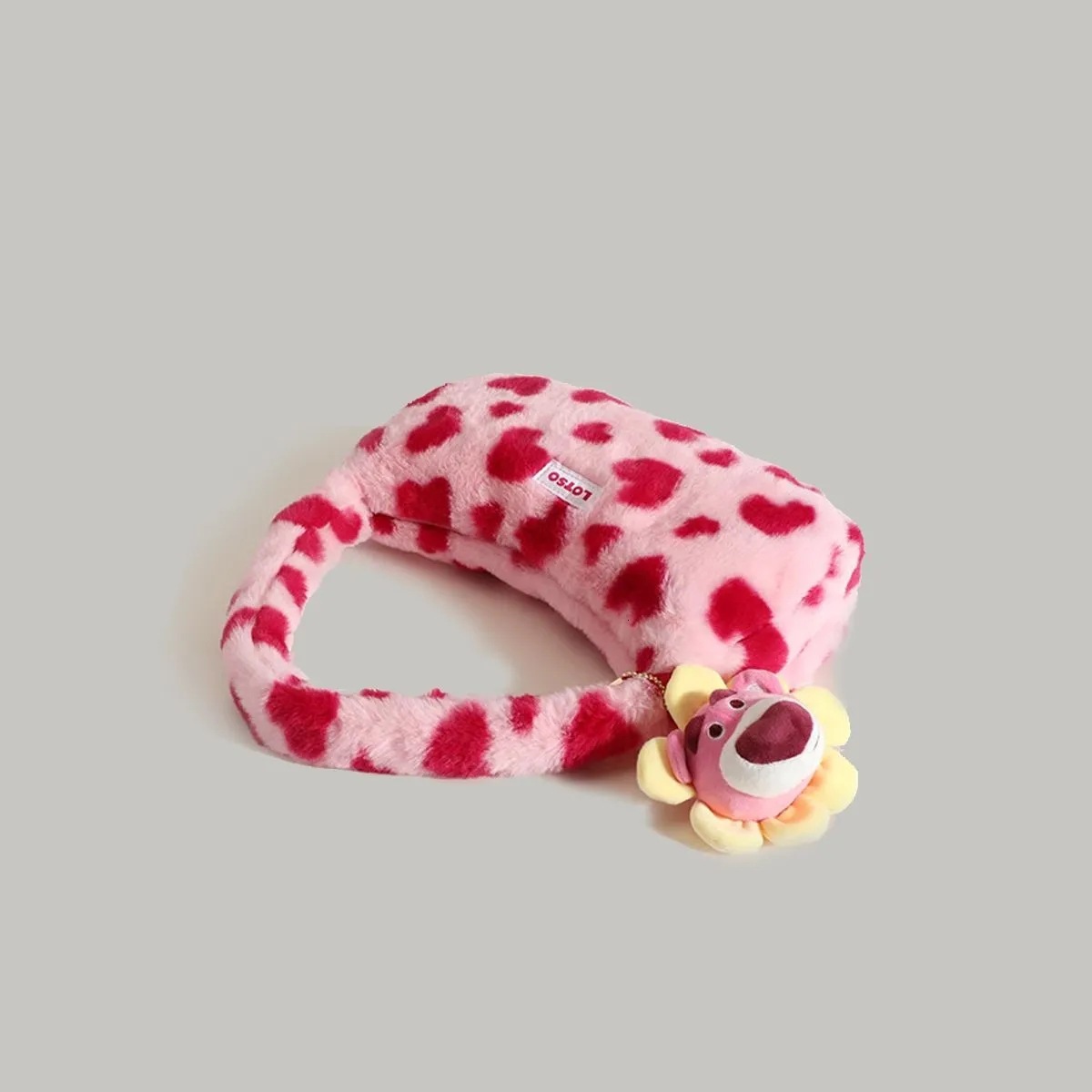 Strawberry Bear Underarm Handbag for Best Friend Girls High-end Birthday Gift Plush Bag ddmymoon