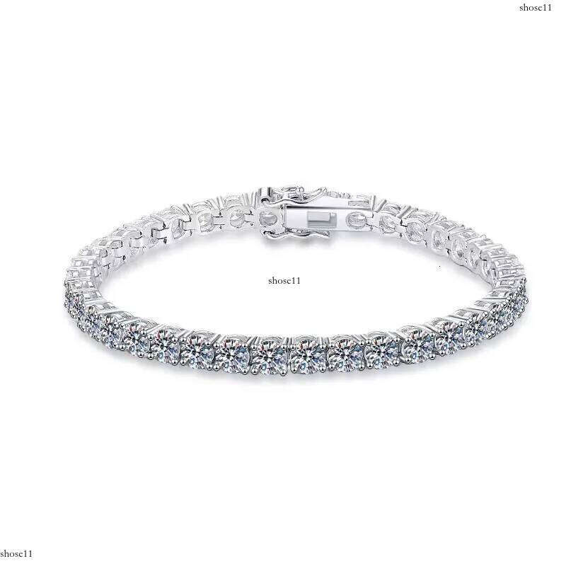 3mm/4mm/5mm/6.5mm Moissanite Tennis Bracelets Sterling Sier Full Dia with Gold Plated Gra Party Jewelry for Women Men