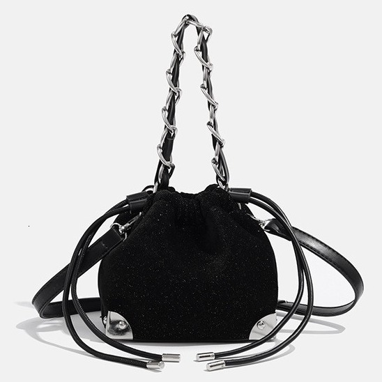 Drawstring Simple Galaxy Sparkling Crossbody Bucket Bag for Women 2025 New Model ddmymoon