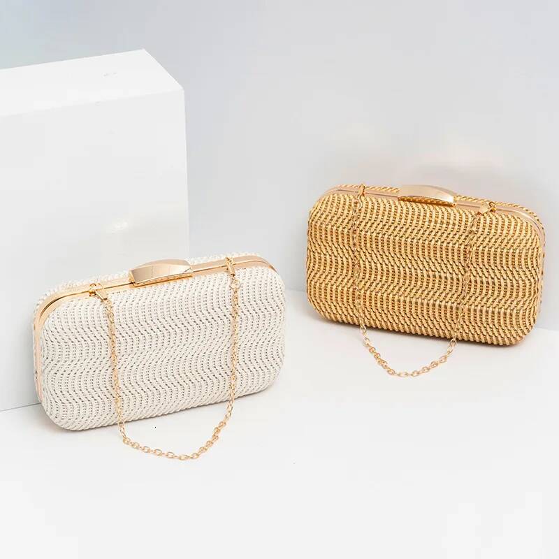 Casual Straw Bag Yellow Clutch Woven Handbags Top Quality Party Women's Shoulder Bags Purses Fashion Pouch