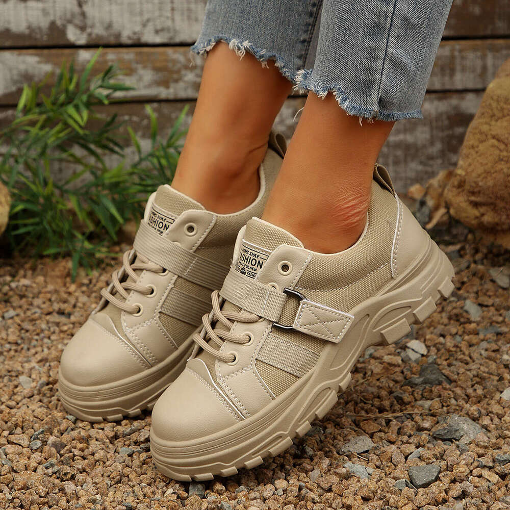 36-45 Plus Size 2025 New Casual Women Four Seasons Thick-Soled Front Designer Shoes Lace-Up Sports Shoes for Women