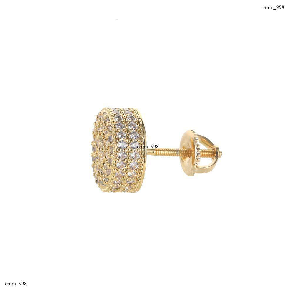 New Double-Layer Round Micro-Inlaid Zircon Trendy Personality Hip-Hop Earrings